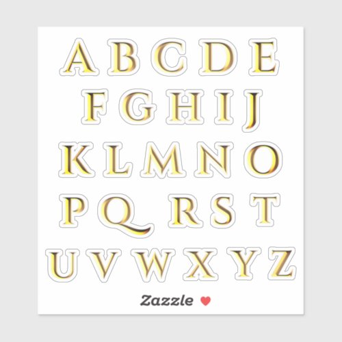 Transparent Metallic Effect Gold Stick On Letters Sticker