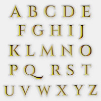 Small Shiny Gold Sticky Adhesive Letters, Alphabet AZ, Labels Stickers for  Craft
