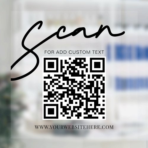 Transparent Minimalist Modern Business QR Code Window Cling