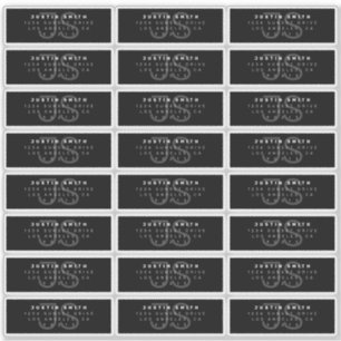 Transparent Modern Monogram Address Label