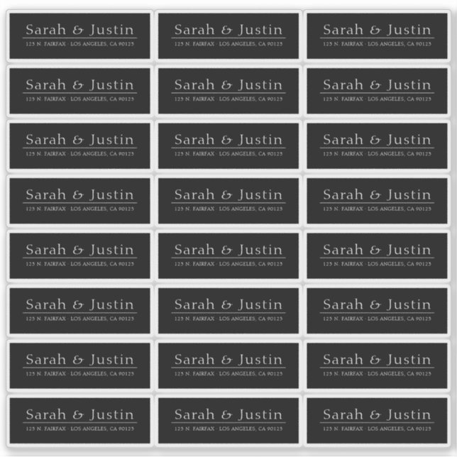 Transparent Modern Wedding Address Label (Front)