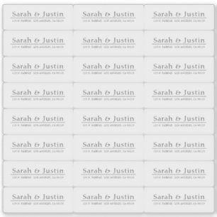 Transparent Modern Wedding Return Address Label