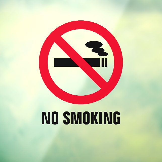 Transparent no smoking sign static window cling (Sheet 3)