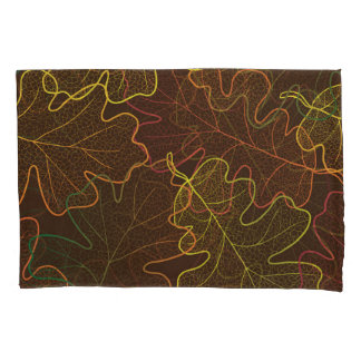 Transparent Oak Leaves, Autumn Pattern. Pillow Case