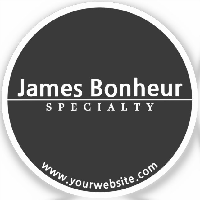 Transparent or Opaque Simple Modern Text on Black Sticker (Front)