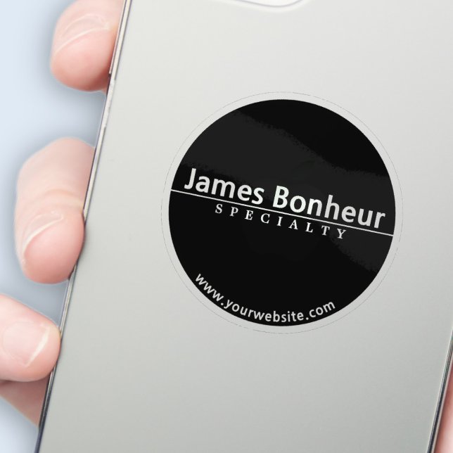 Transparent or Opaque Simple Modern Text on Black Sticker (Creator Uploaded)