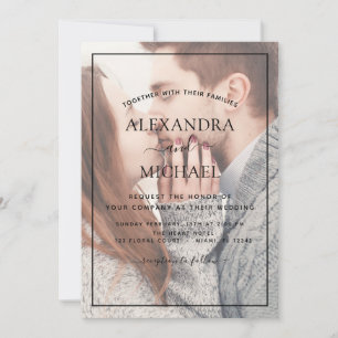 Transparent Photo Wedding and Typography Invitatio Invitation