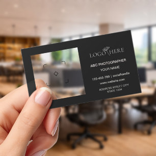 Transparent photography business cards