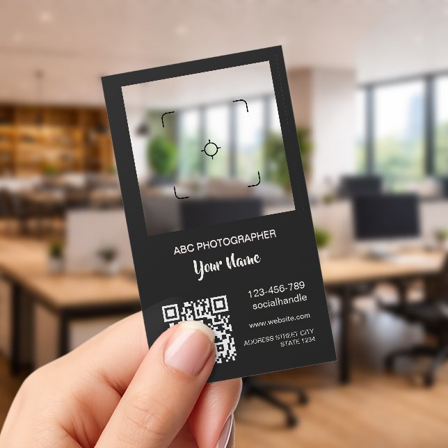 Transparent photography Qr Code Clear Business Cards (Handheld (Office))