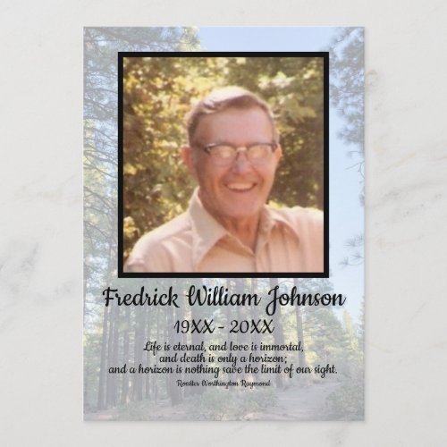 Transparent Pine Tree Forest Quote Photos Funeral  Program