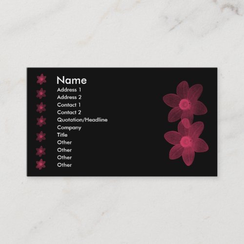 Transparent Pink Flowers Business Card