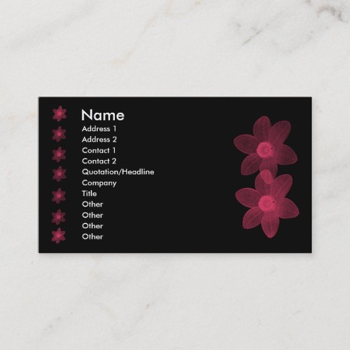 Customizable Transparent Pink Flowers Business Card