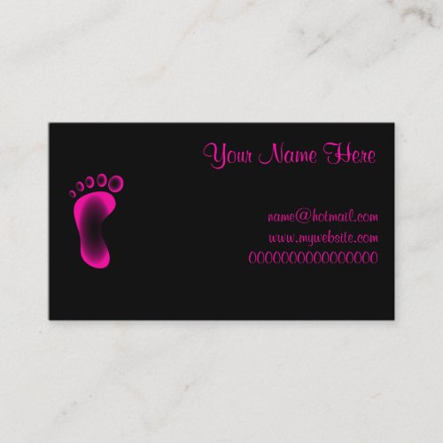 Transparent Pink Foot Business Card Templates
