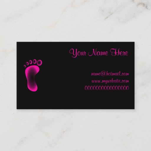 Customizable Transparent Pink Foot Business Card Templates
