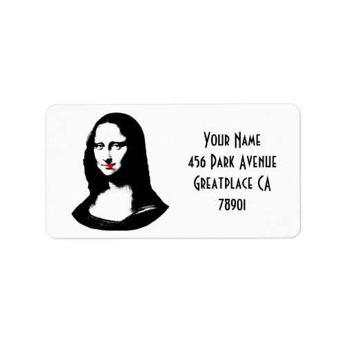 Transparent Pop Art Mona Lisa Address Lable Label