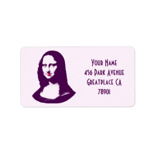 Transparent Pop Art Mona Lisa Address Lable Label
