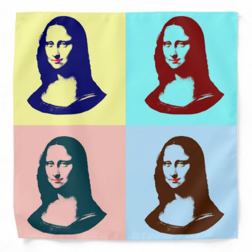 Transparent Pop Art Mona Lisa Bandana