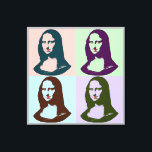 Transparent Pop Art Mona Lisa Canvas<br><div class="desc">Transparent Pop Art Mona Lisa or La Gioconda,  by Leonardo Da Vinci,  with red lips and green eyes in vintage poster style</div>