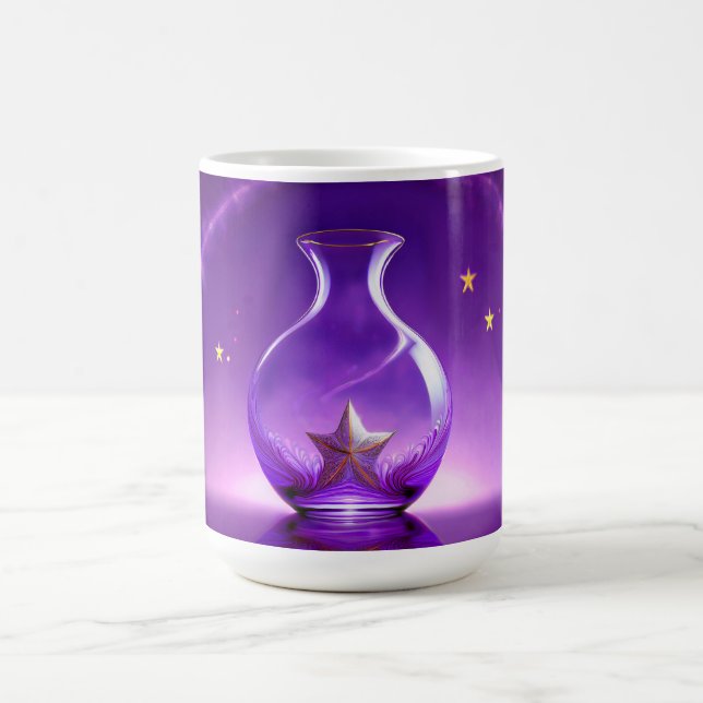 Transparent Purple Vase With Star All Under Dome Coffee Mug (Center)