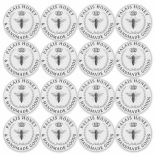 Transparent Queen Bee Apiary Product Logo Honey Sticker