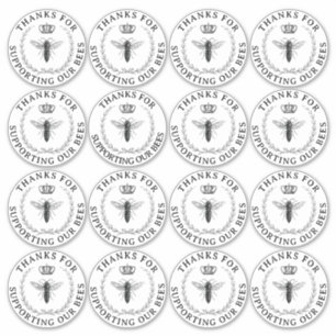 Transparent Queen Bee Thank You for Support Apiary Sticker