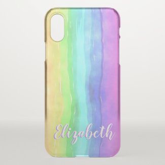 Transparent Rainbow with Your Name iPhone X Case
