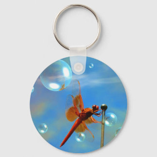 Transparent Red Dragonfly Keychain