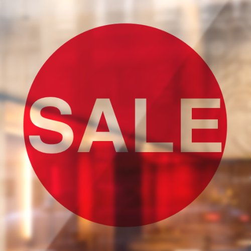 Transparent Red Window Sale Sign Vinyl Cling