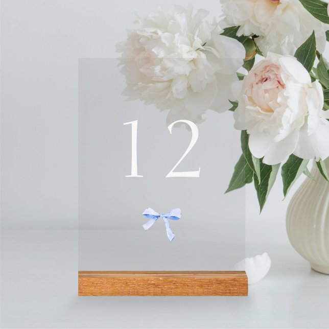 Transparent Ribbon Wedding Table Number  Acrylic Sign (Creator Uploaded)