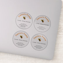 Transparent Round Custom Honey Stickers