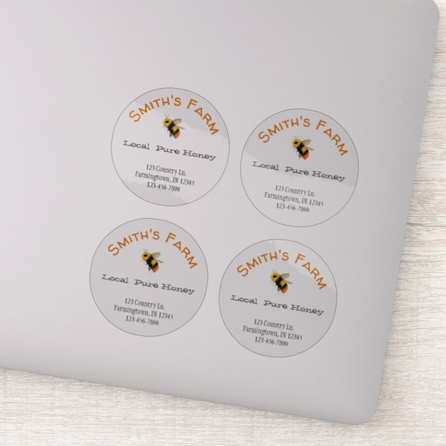 Transparent Round Custom Honey Stickers (Detail)