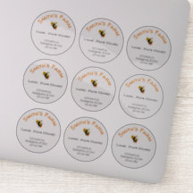 Transparent Round Custom Honey Stickers