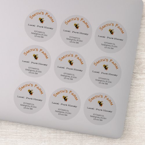 Transparent Round Custom Honey Stickers