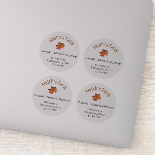 Transparent Round Custom Maple Syrup Stickers