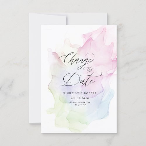 transparent silk elegant Change The Date Invitation