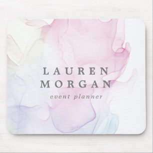 transparent silk elegant monogram mouse pad