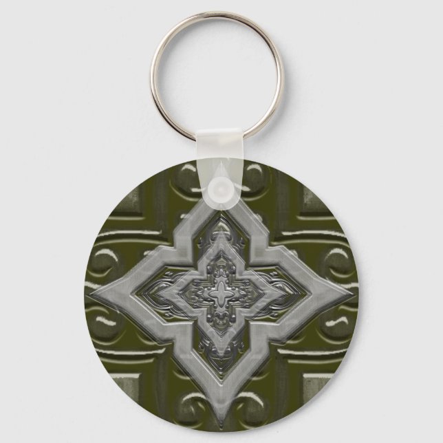 Transparent Silver Metallic 3D effect Keychains (Front)
