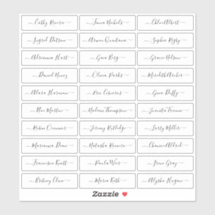 Transparent simple modern script guest names sticker