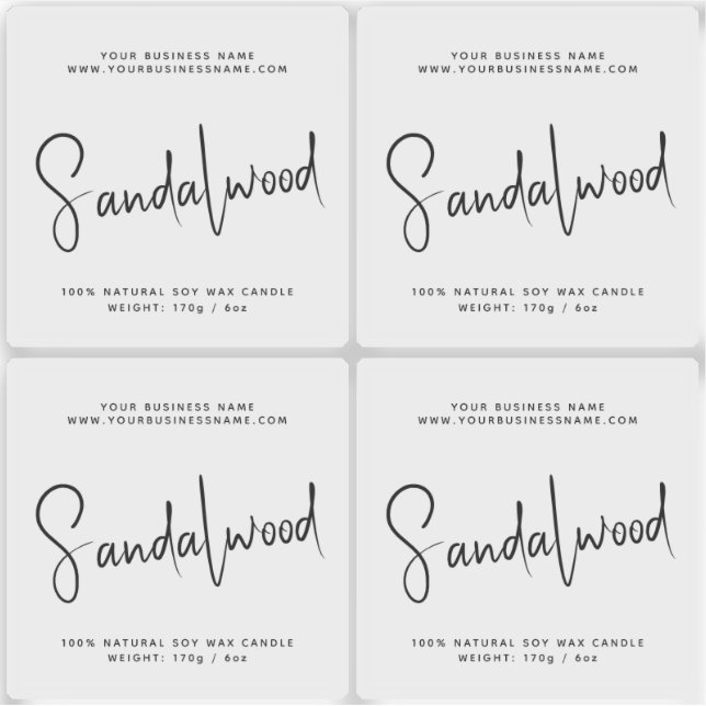 Transparent simple packaging cosmetics candle sticker (Front)