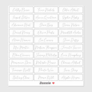 Transparent Simple romantic Script guest names Sticker