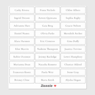 Transparent simple sophisticated guest names sticker