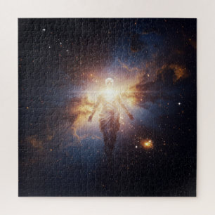 Transparent Spiritual Glowing Being in Outer Space Jigsaw Puzzle