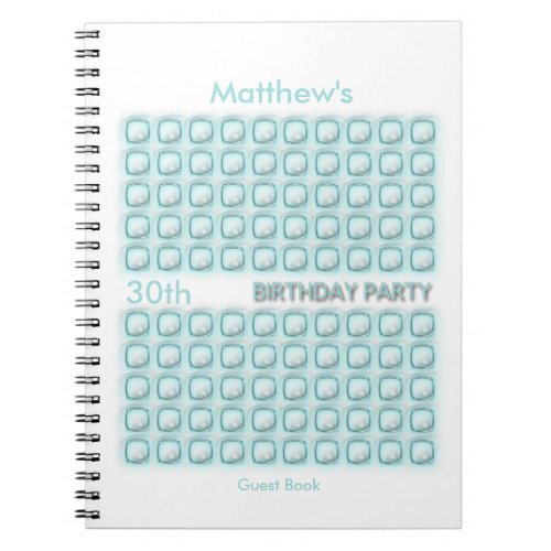 Transparent Squares 30th Birthday Party Guest Book