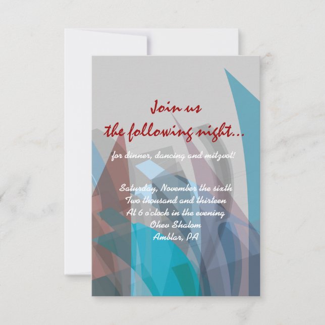 TRANSPARENT STAR Bar Mitzvah Invitation (Front)