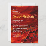 TRANSPARENT STAR Bat Bar Mitzvah Invitation red<br><div class="desc">WELCOME!!! I can personally help you with your order!  Ask me anything! EVERYTHING is customizable!  All my designs are ONE-OF-A-KIND original pieces of artwork designed by me!  You can only find them here!  I can even add your hebrew name to this invite,  just email me the spelling at:  Marlalove@hotmail.com</div>