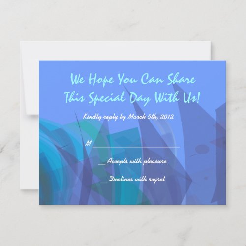Transparent Star Bat Bar Mitzvah reply card blue Custom Announcements