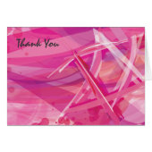 TRANSPARENT STAR-Pink Bat Mitzvah Thank You Card (Front Horizontal)