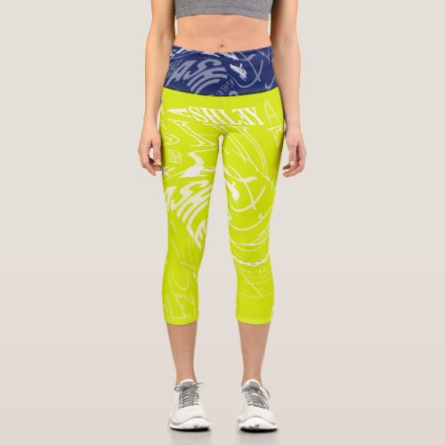 Transparent Swirling repeating Ashley Choose color Capri Leggings