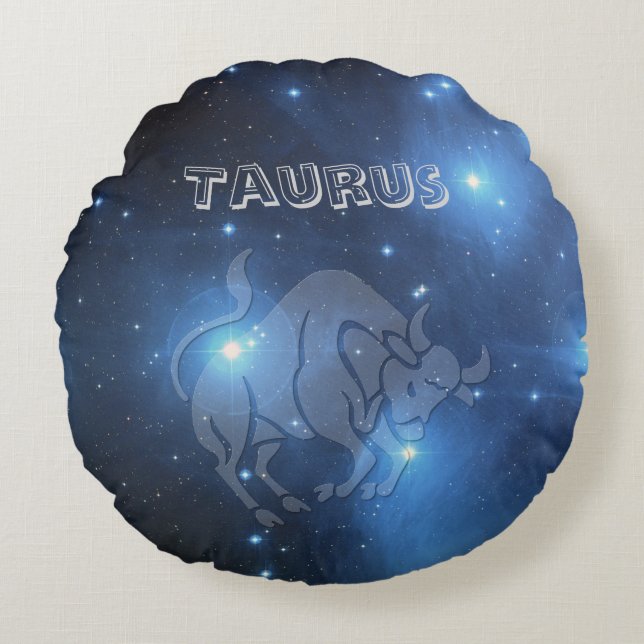 Transparent Taurus Round Pillow (Front)