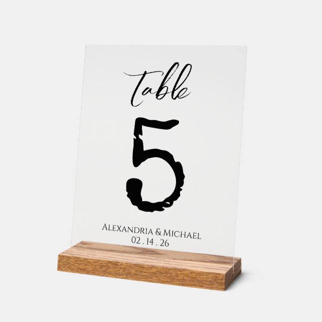 Transparent Vintage Wedding Table Sign Number (Angle)
